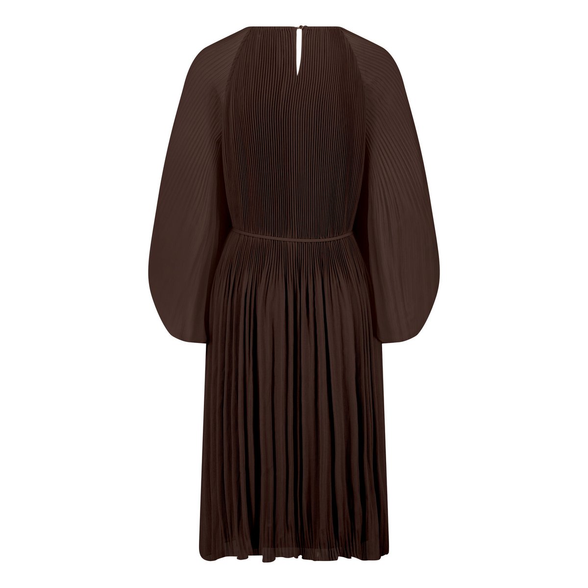Robe en chiffon à ruches marron foncé, CARTOON