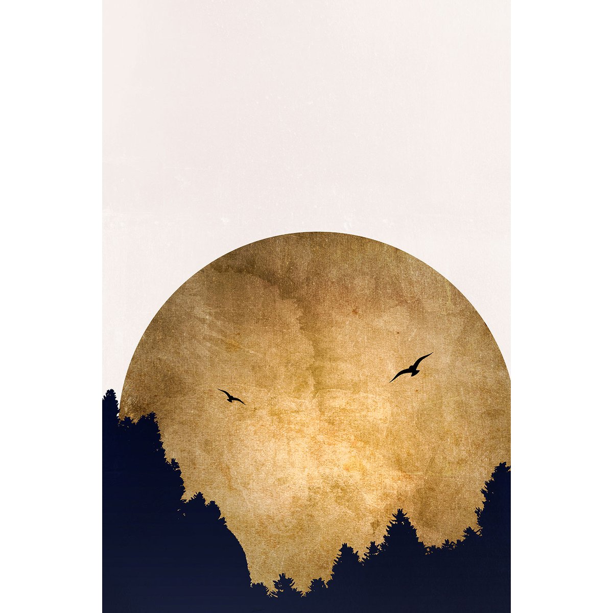 Tableau crepuscule doré tableau alu dibond, HEXOA