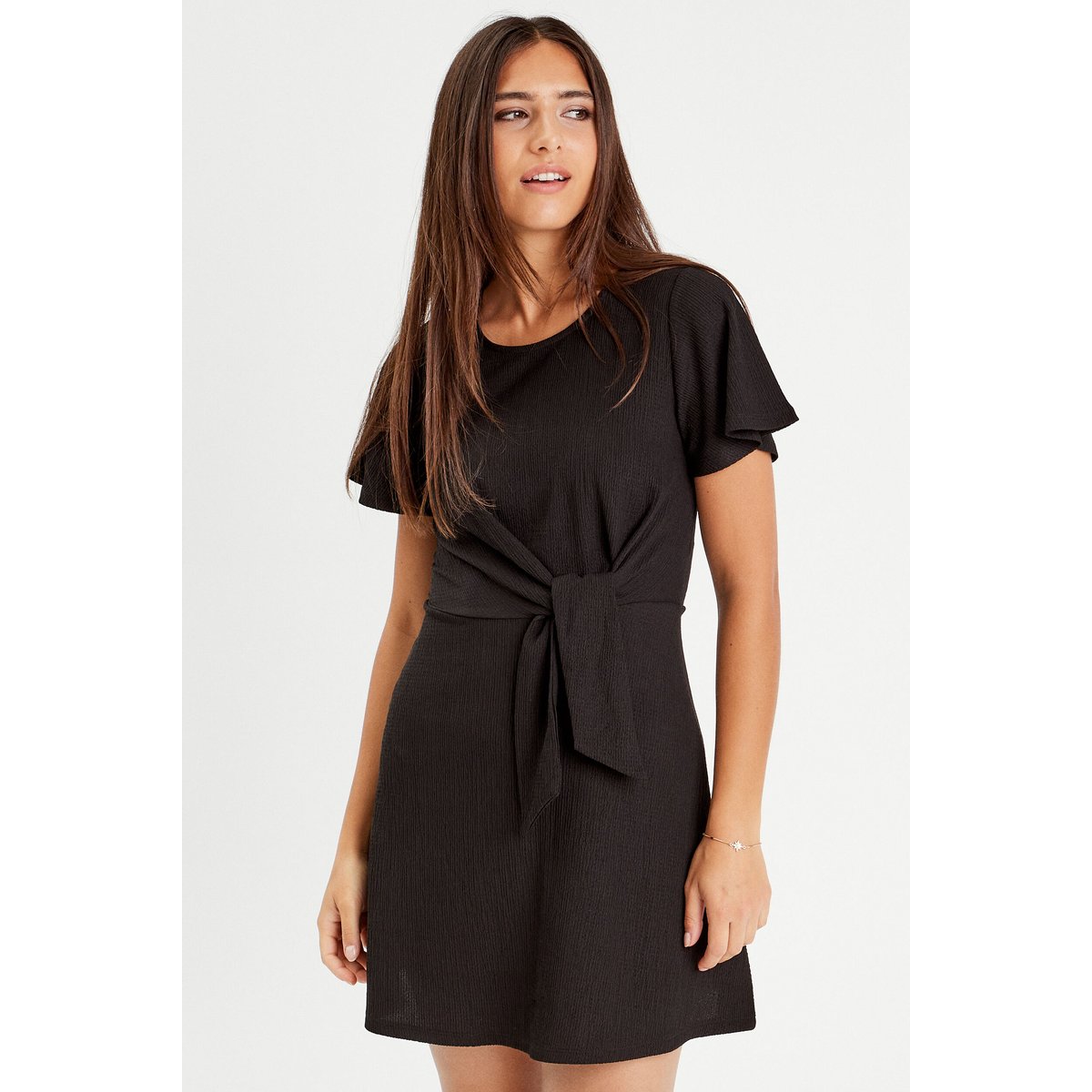 Robe évasée détail noeud noir, CACHE CACHE