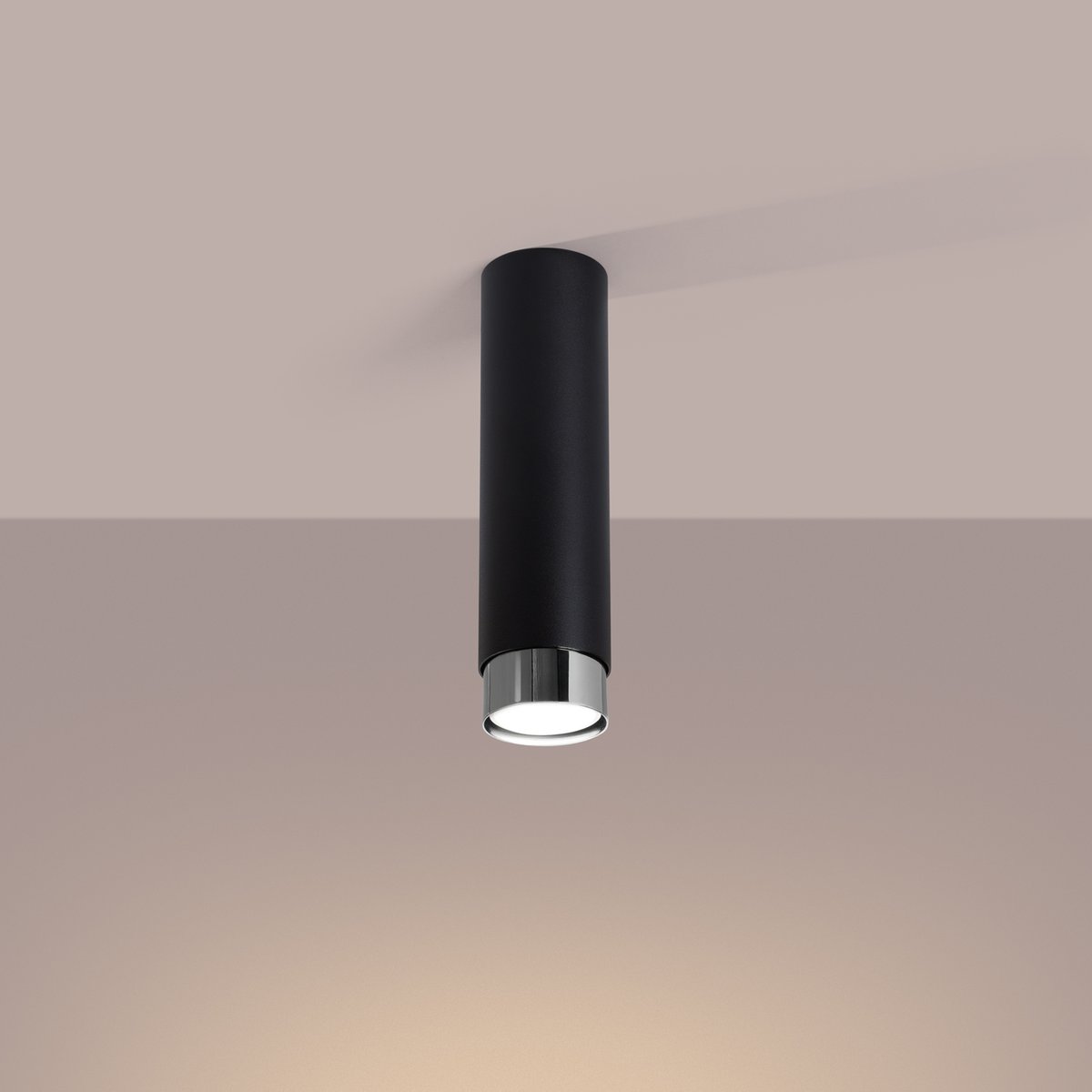 Plafonnier Acier Noir/Chromé GU10 1 Nero 22.5 noir, EDEN