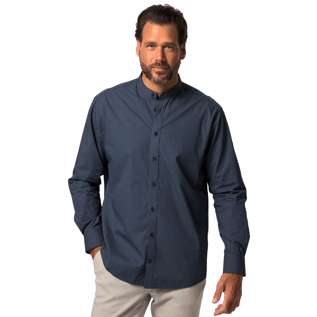 Chemise de ville à manches longues bleu marine, JP1880