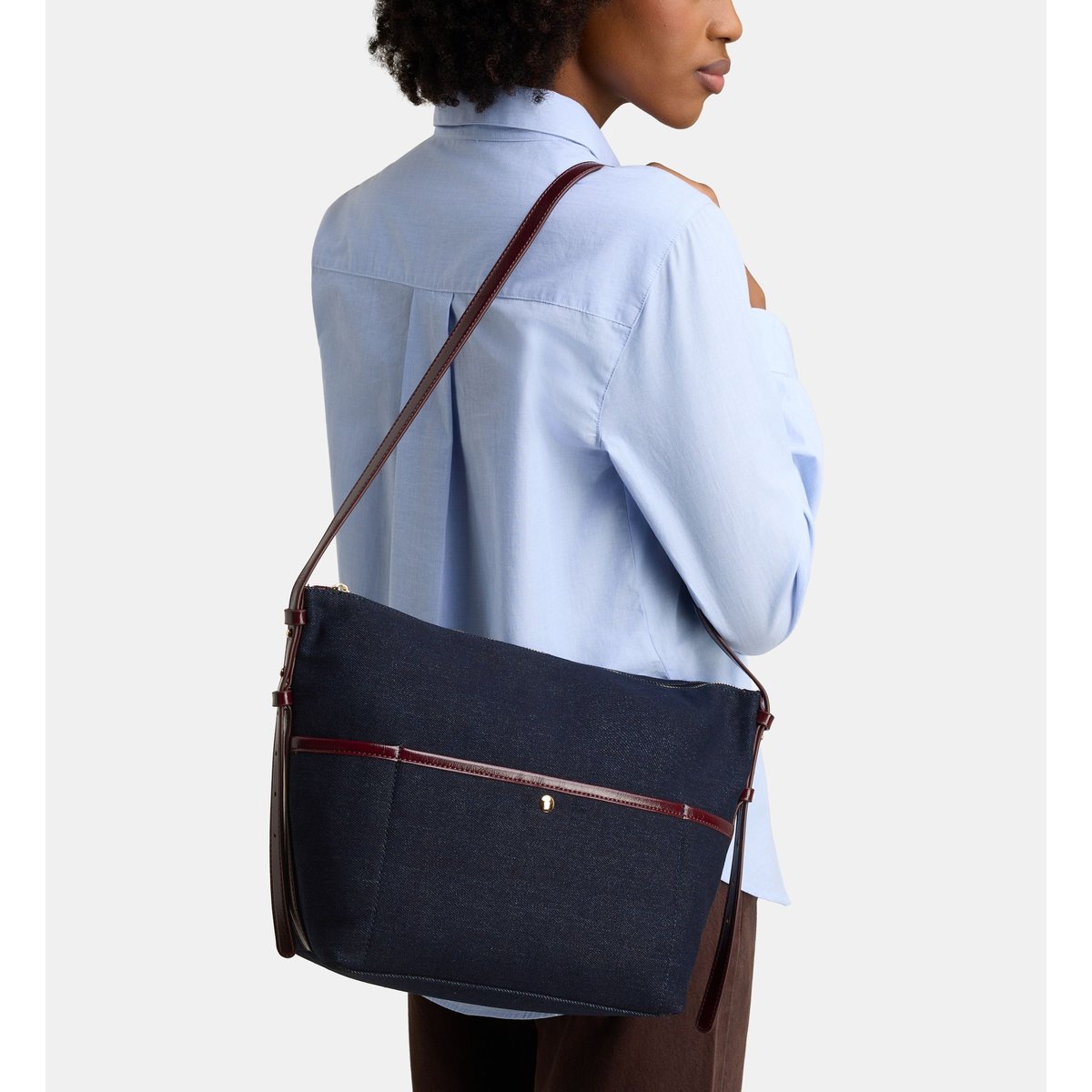 Sac cabas maya jean prune, GALERIES LAFAYETTE
