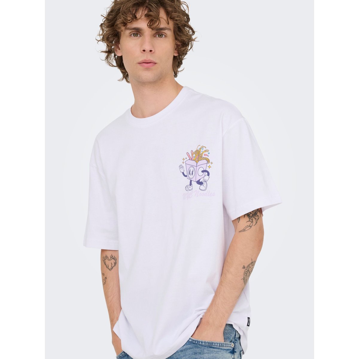 T-Shirt bright white, ONLY & SONS