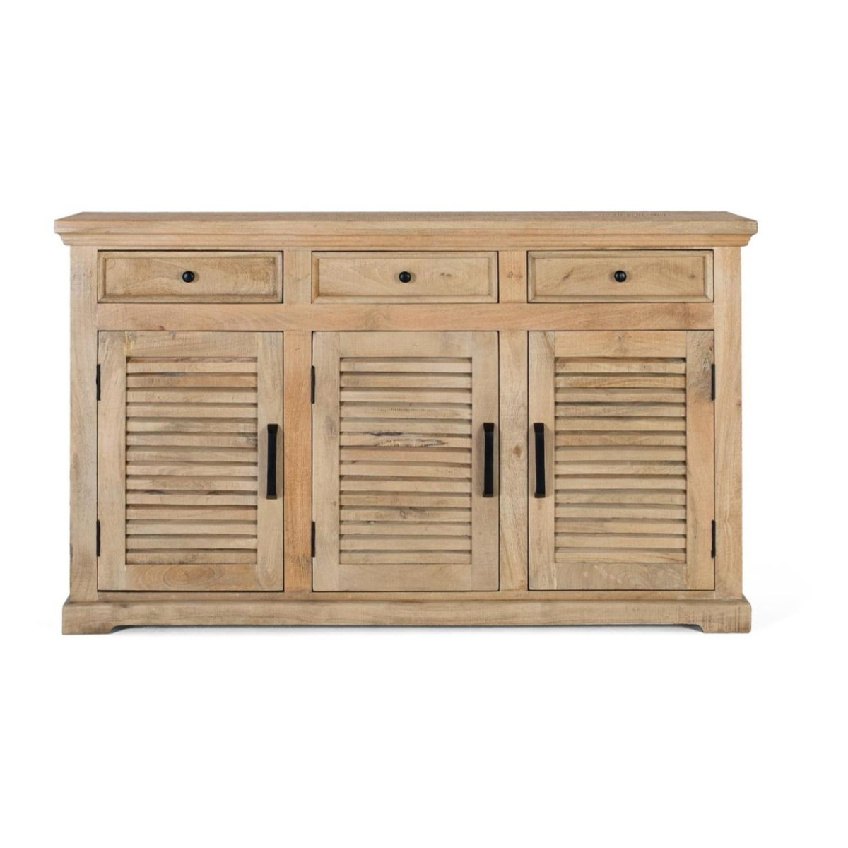 Buffet 3 tiroirs 3 portes Bois Marron - marron, DECORATION D’AUTREFOIS