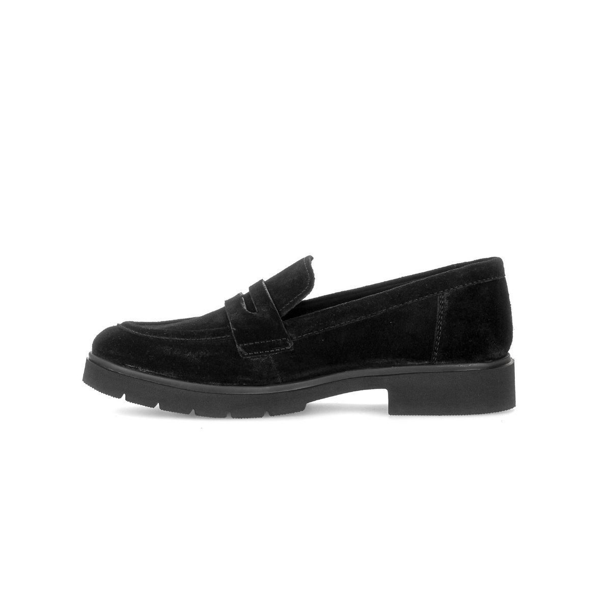 Mocassins en cuir à talon décroché noir velours, GABOR