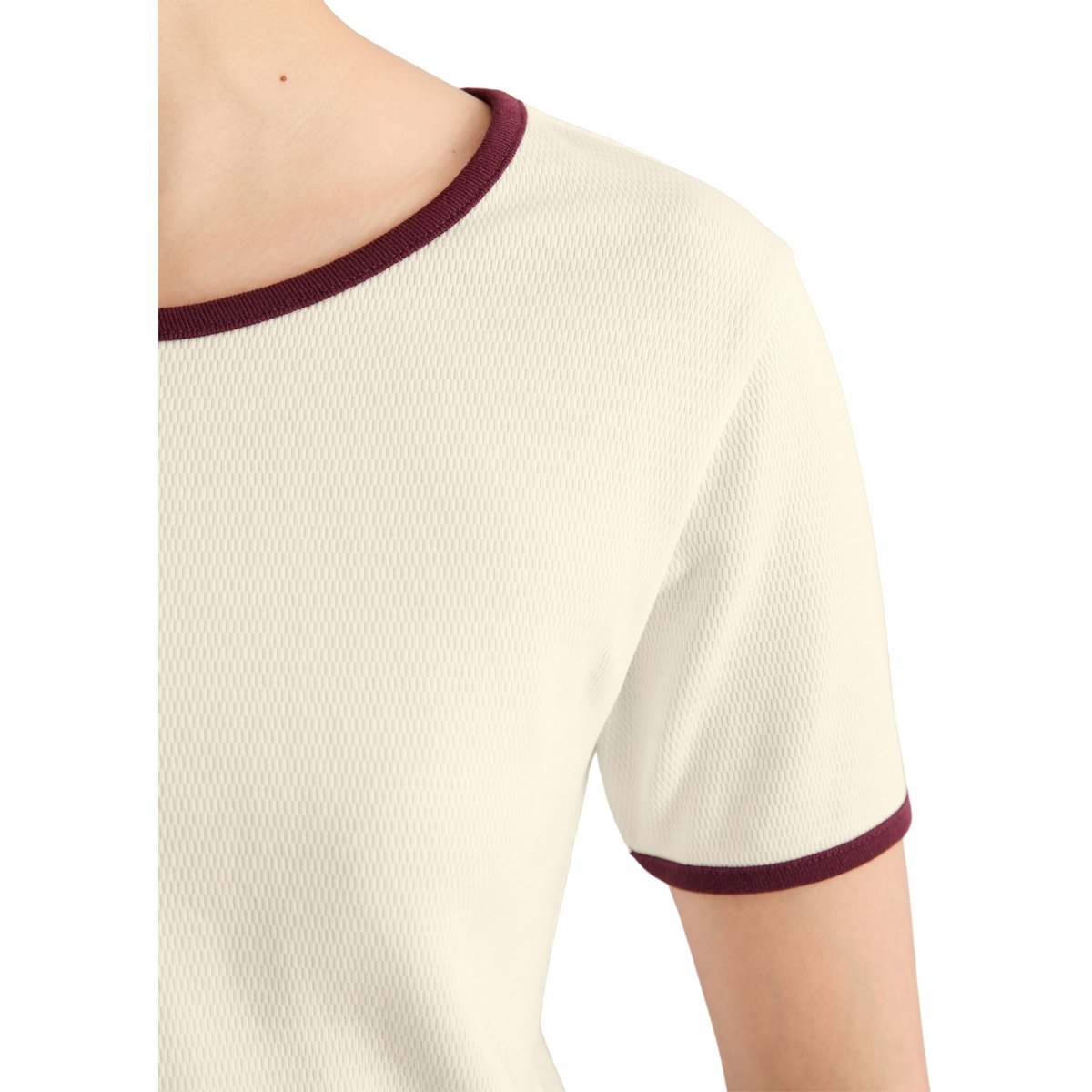 T-shirt structuré slim en pur coton bio blanc naturel, MARC O’POLO DENIM