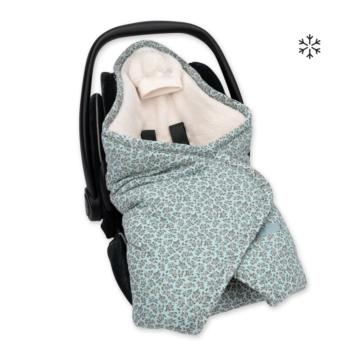 Nid d'ange bébé poussette et siège auto hiver - Teddy bien chaud heidi opalin, BEMINI