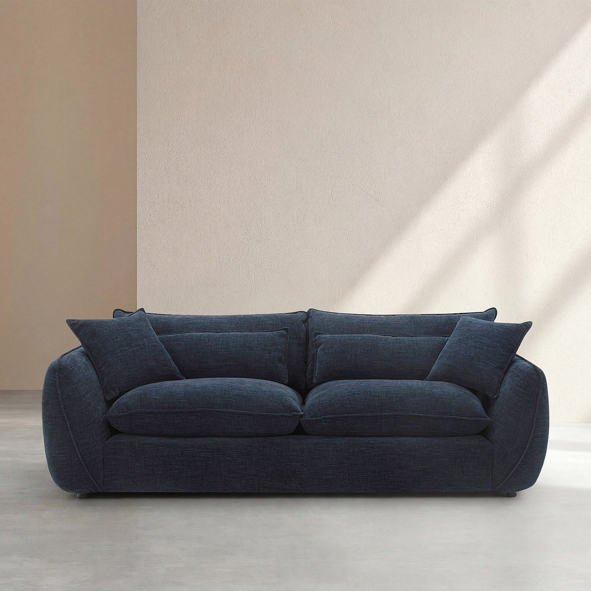 Canapé fixe tissu ORYEL bleu nuit, HABITAT