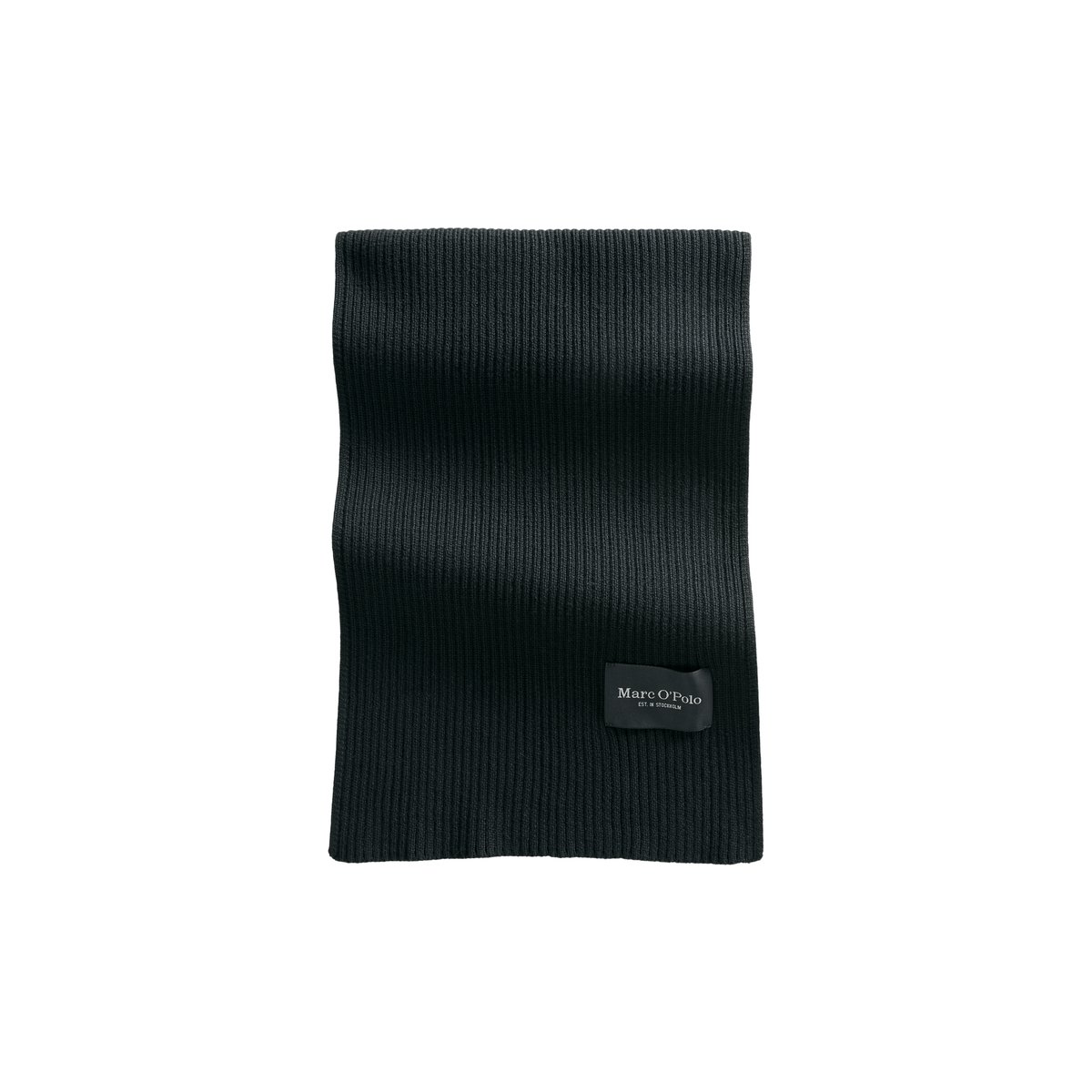 Écharpe tricotée en pur coton bio noir, MARC O'POLO