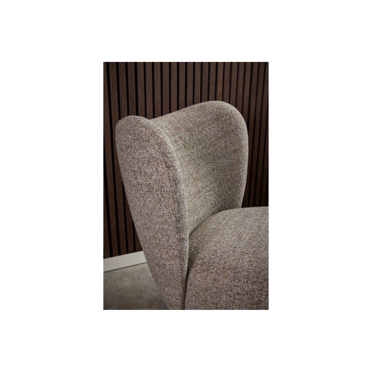 Fauteuil en tissu chiné crème et pieds en bois - EROS beige, HELLIN, DEPUIS 1862