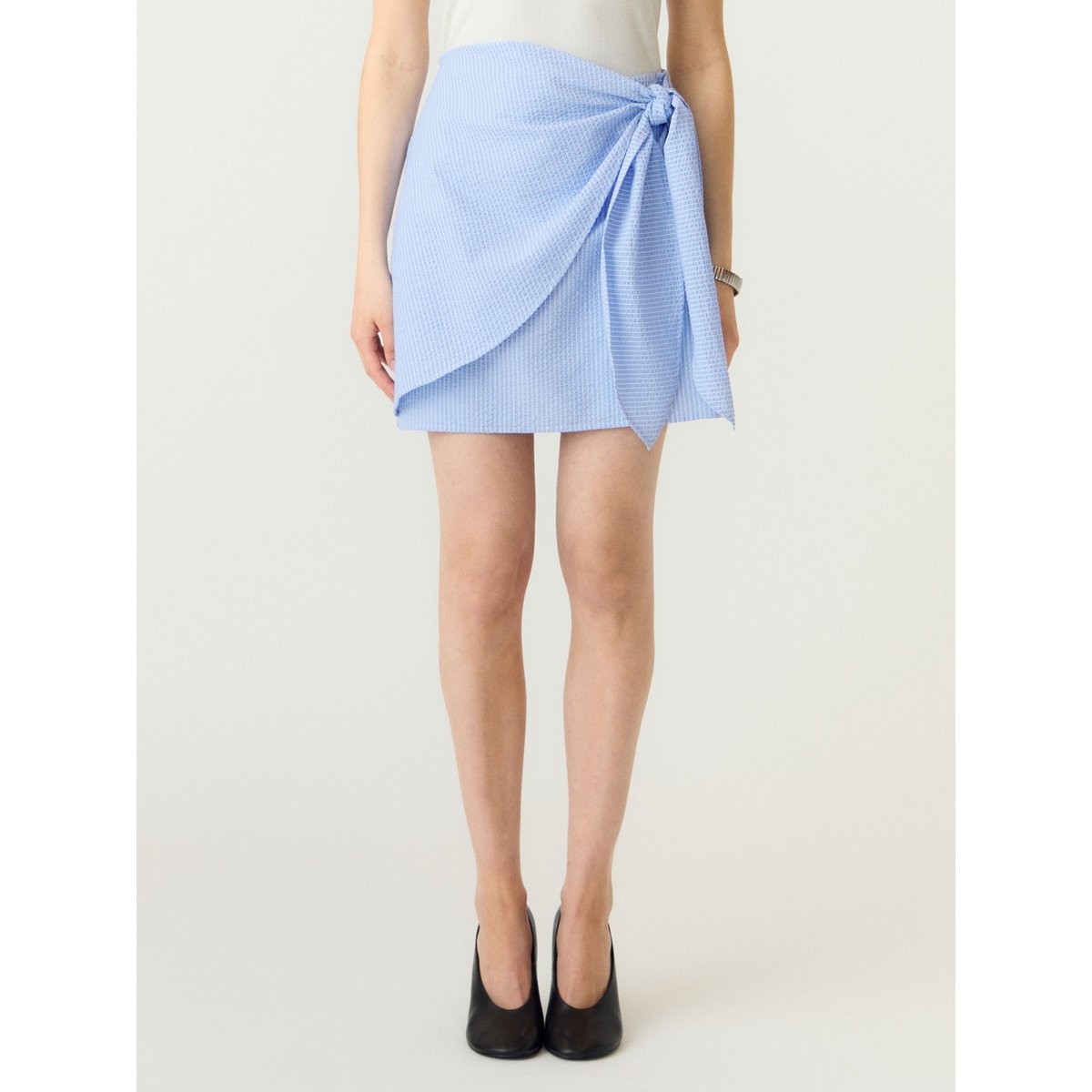 Mini-Jupe chambray blue, YAS
