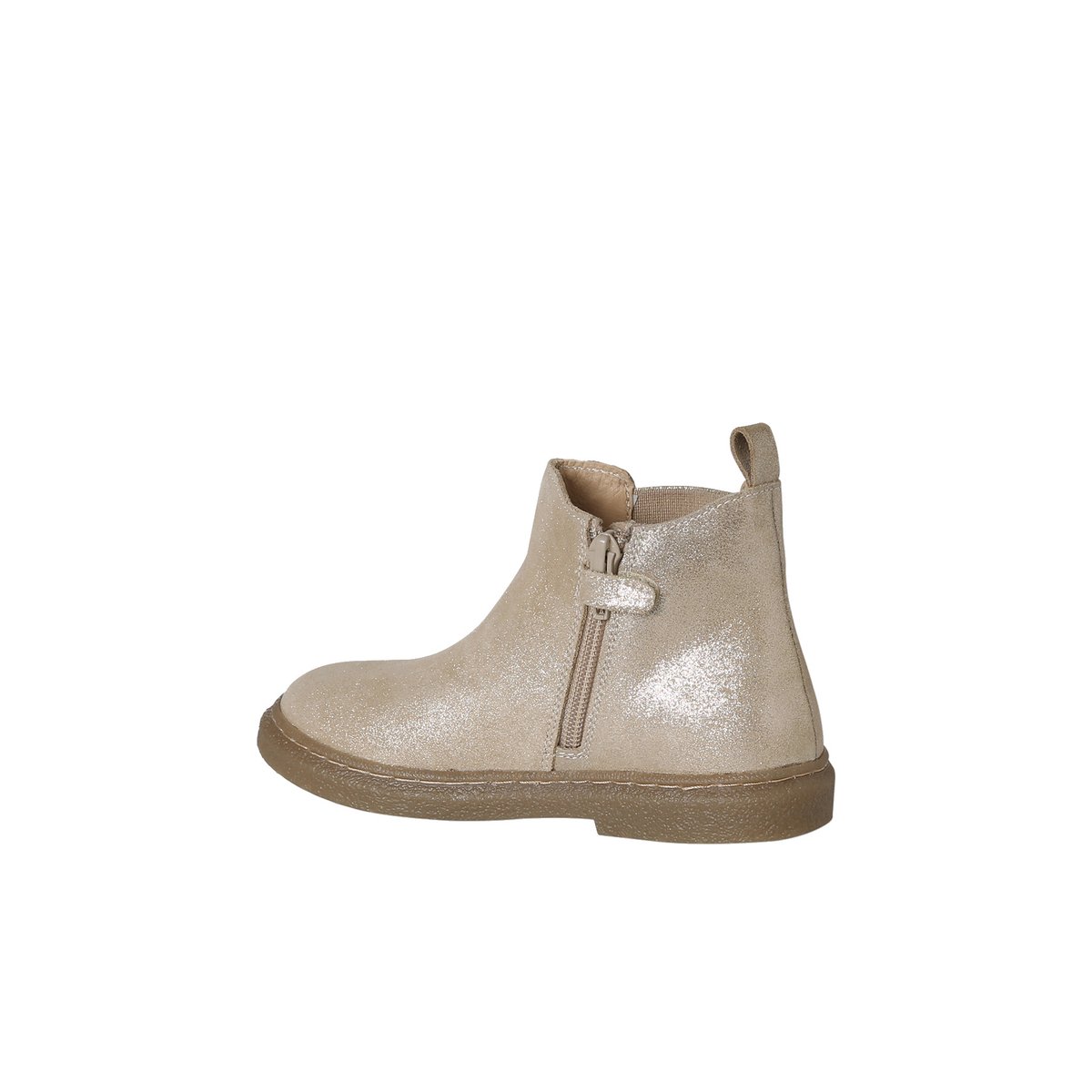 Boots en cuir zippées jaune d'or, VERTBAUDET