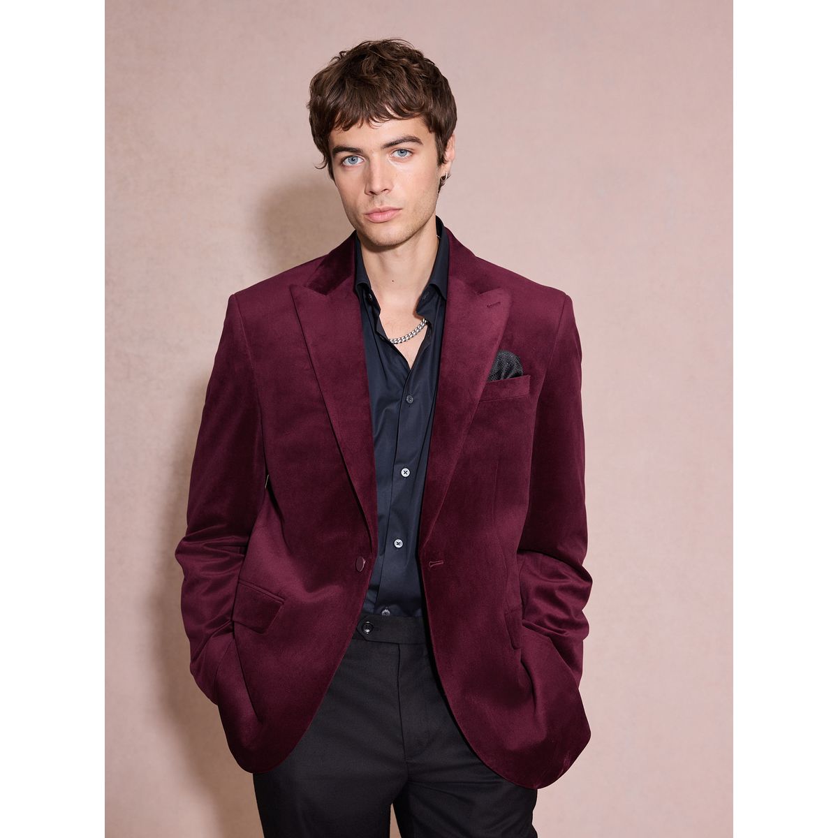 Blazer en velours rouge bordeaux, NEXT
