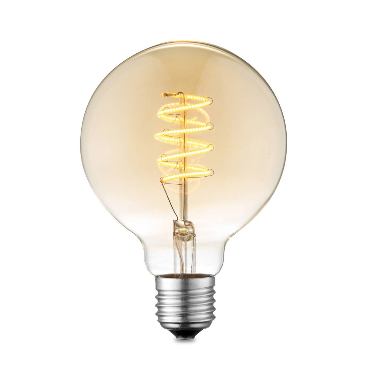 Ampoule E27 en verreLED, E27 G95 LED 4W ambre, LUCANDE