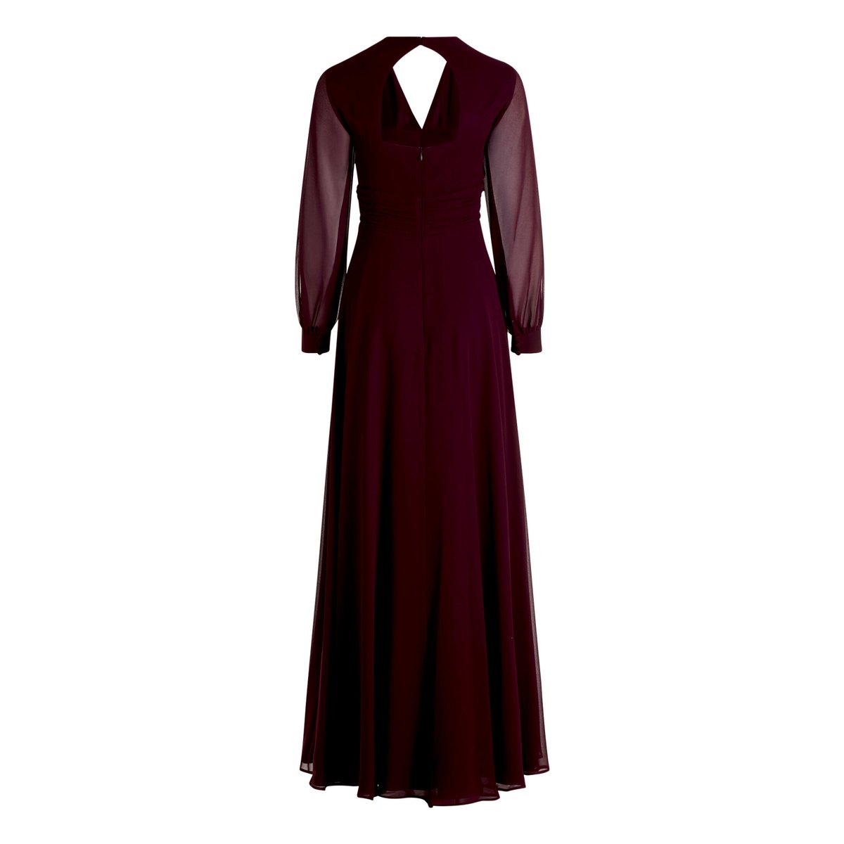 Robe de soirée à fronce strong aubergine, VERA MONT