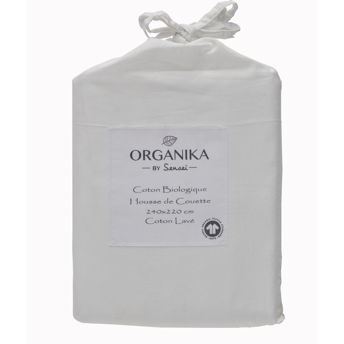 Housse de couette en coton lavé biologique ORGANIKA carbone, SENSEI MAISON