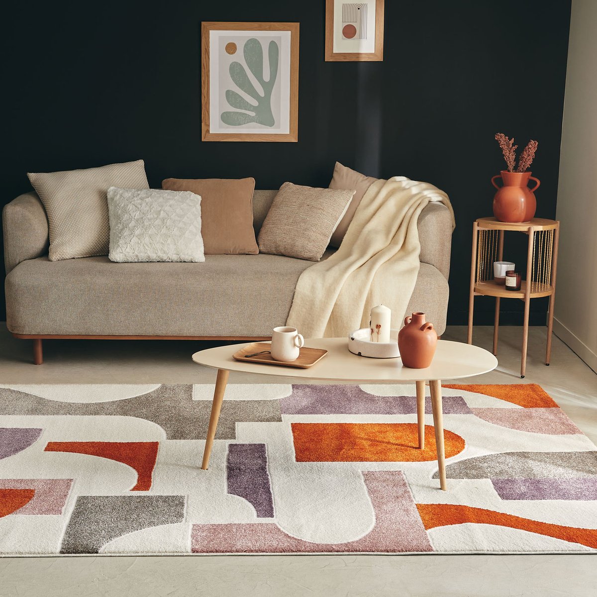 Tapis de salon motifs abstraits MEMPHIS multicolore, NAZAR RUGS