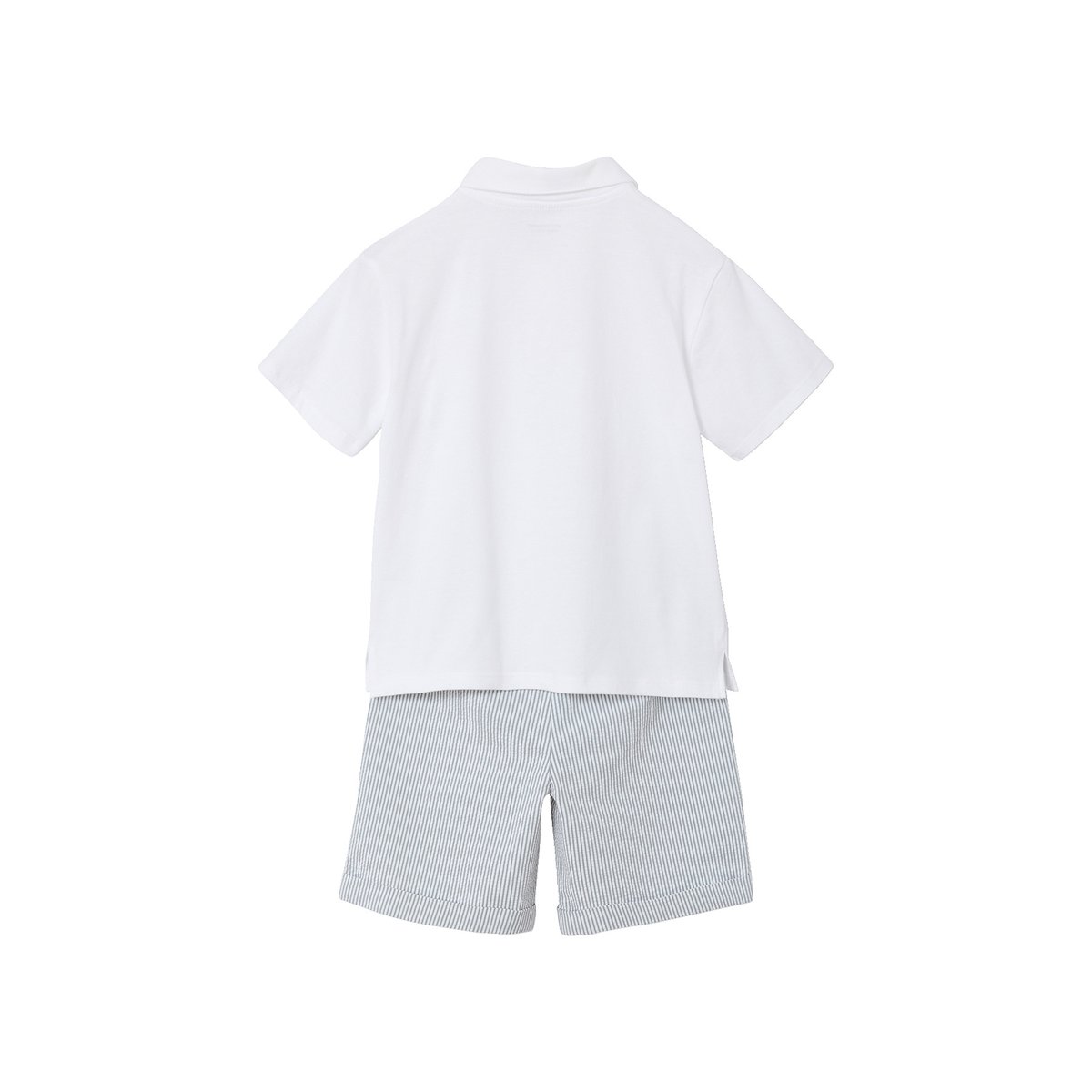 Ensemble short polo rayé vert, VERTBAUDET