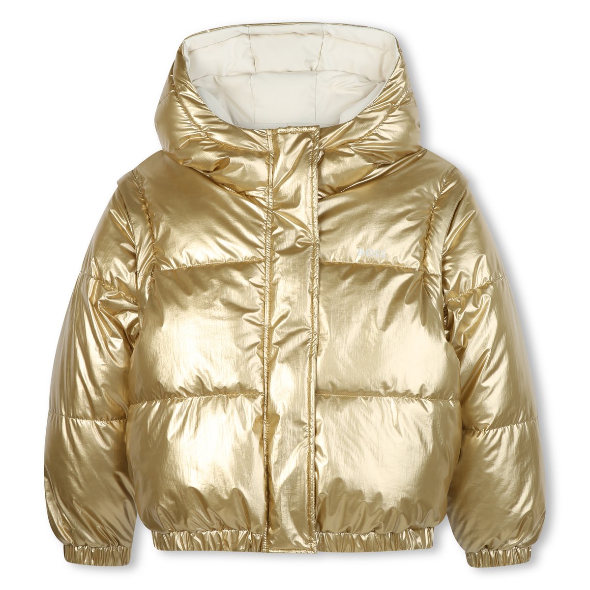 Chemise en duvet réversible avec capuche light gold, BOSS KIDSWEAR