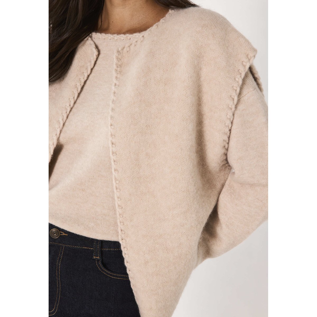 Gilet sans manches en laine mélangé ANTHEA naturel, Maison 123