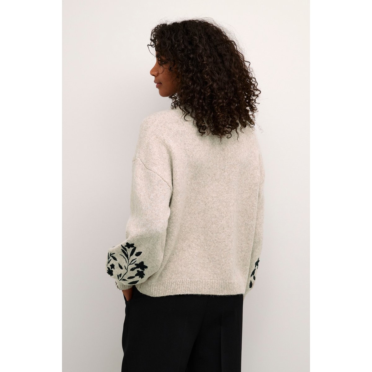 Pullover tricoté beige feather gray melange, KAFFE