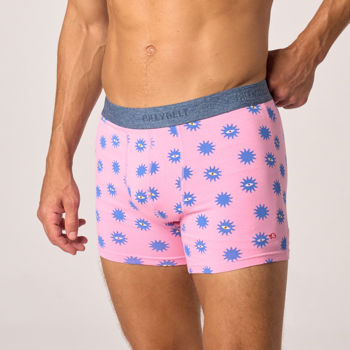 Boxer en coton biologique FANTAISIE rose et bleu, BILLYBELT