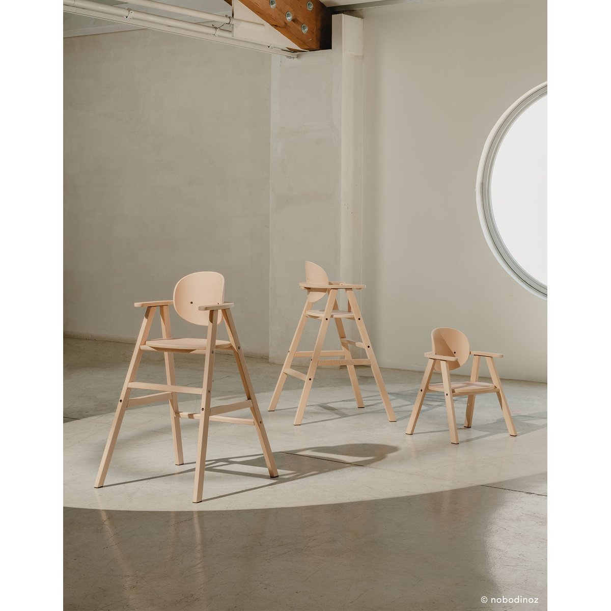Chaise évolutive 3 en 1 GROWING GREEN bois naturel, NOBODINOZ