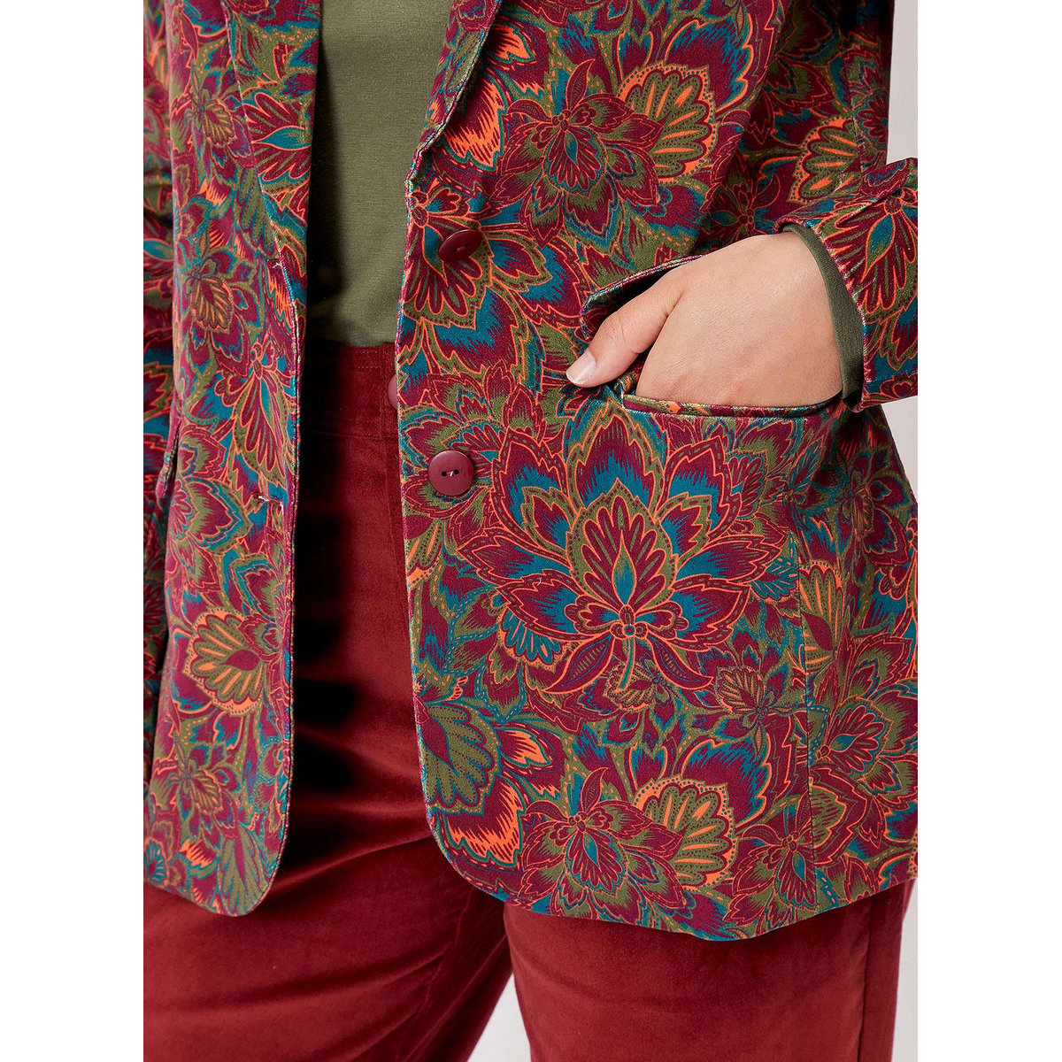 Veste blazer velours ETAWA rouge brique vesturland, LA FIANCÉE