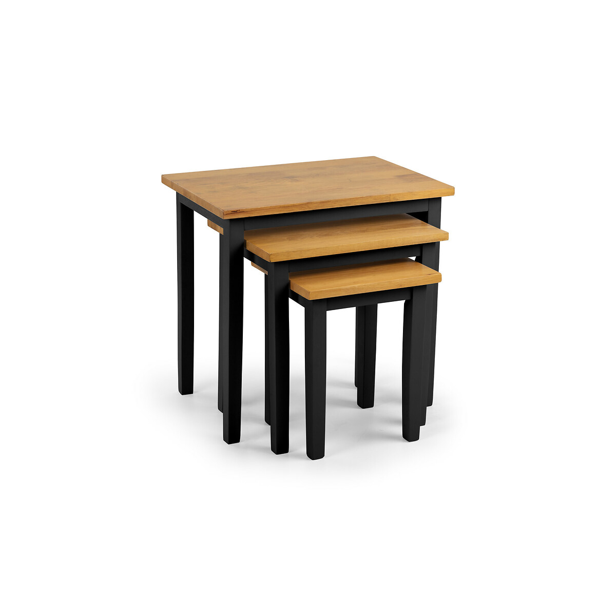 Calia Wood Nesting Side Tables (Set of 3) black/wood, SO'HOME