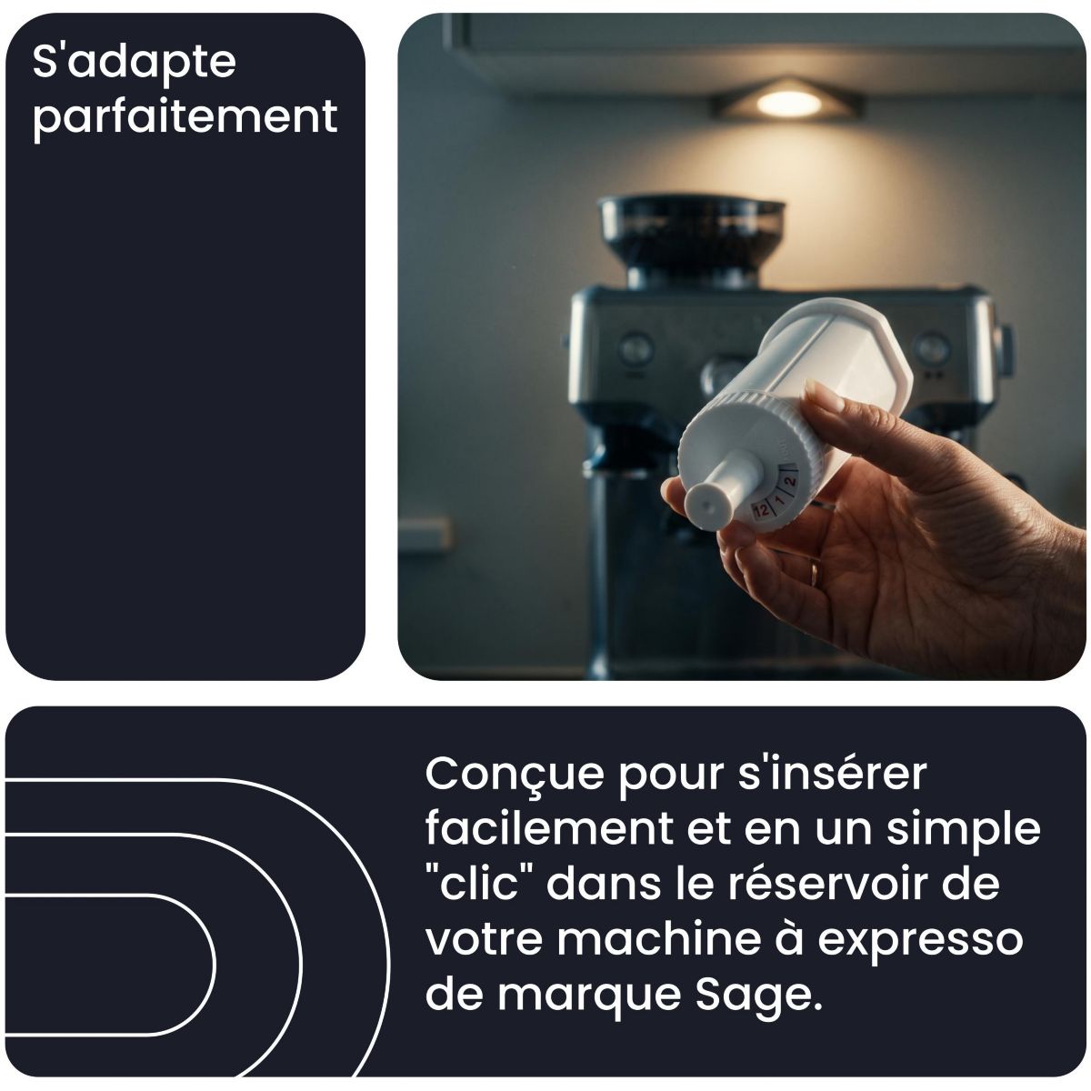 Cartouche filtrante pour expresso broyeur, compatible Sage - Lot de 4 couleur unique, ESSENTIEL B