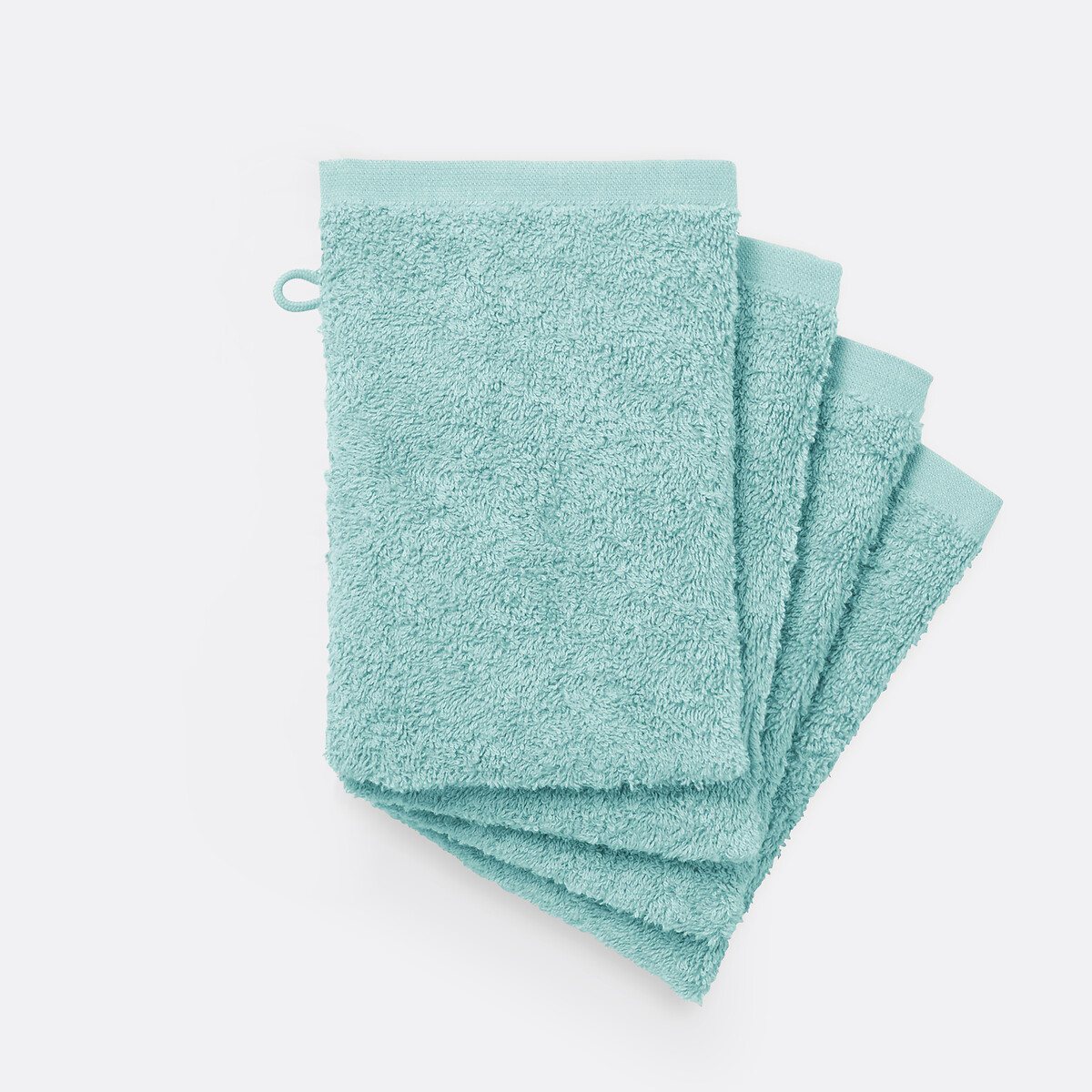 Lot de 4 gants de toilette éponge Scénario céladon, LA REDOUTE INTERIEURS