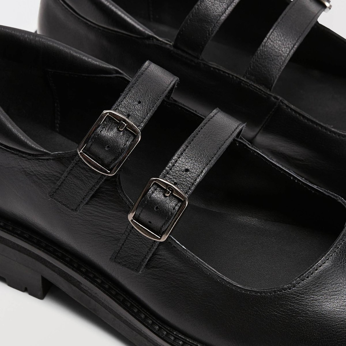 Babies en cuir noir, MONOPRIX