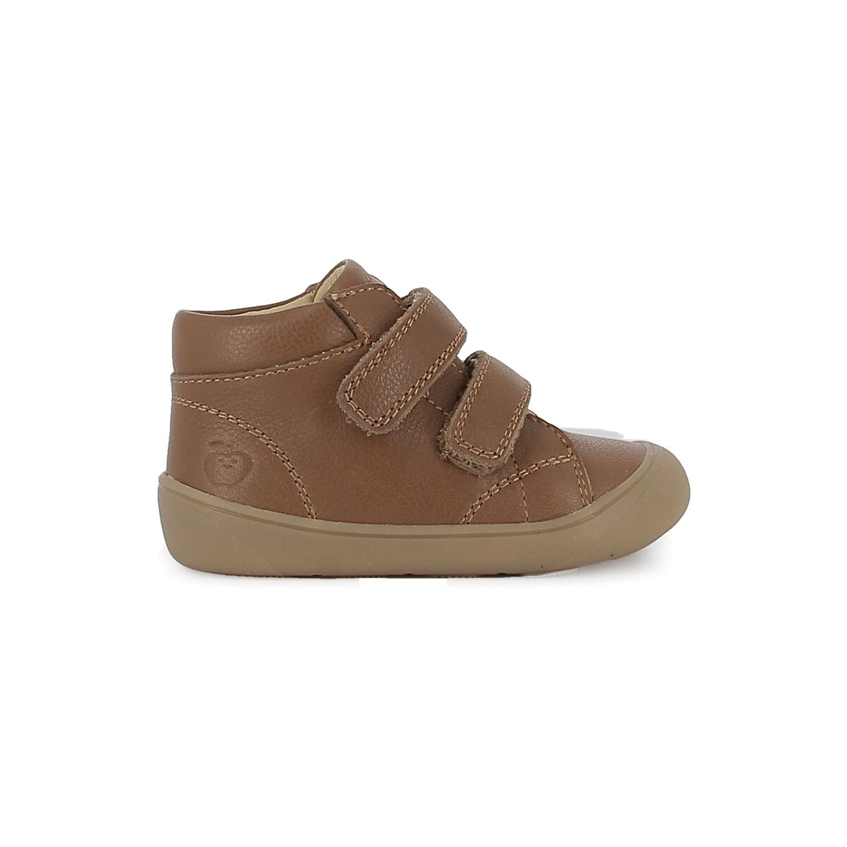 Baskets montantes Barefoot à scratchs, en cuir, PLUM EASY camel, SHOO POM