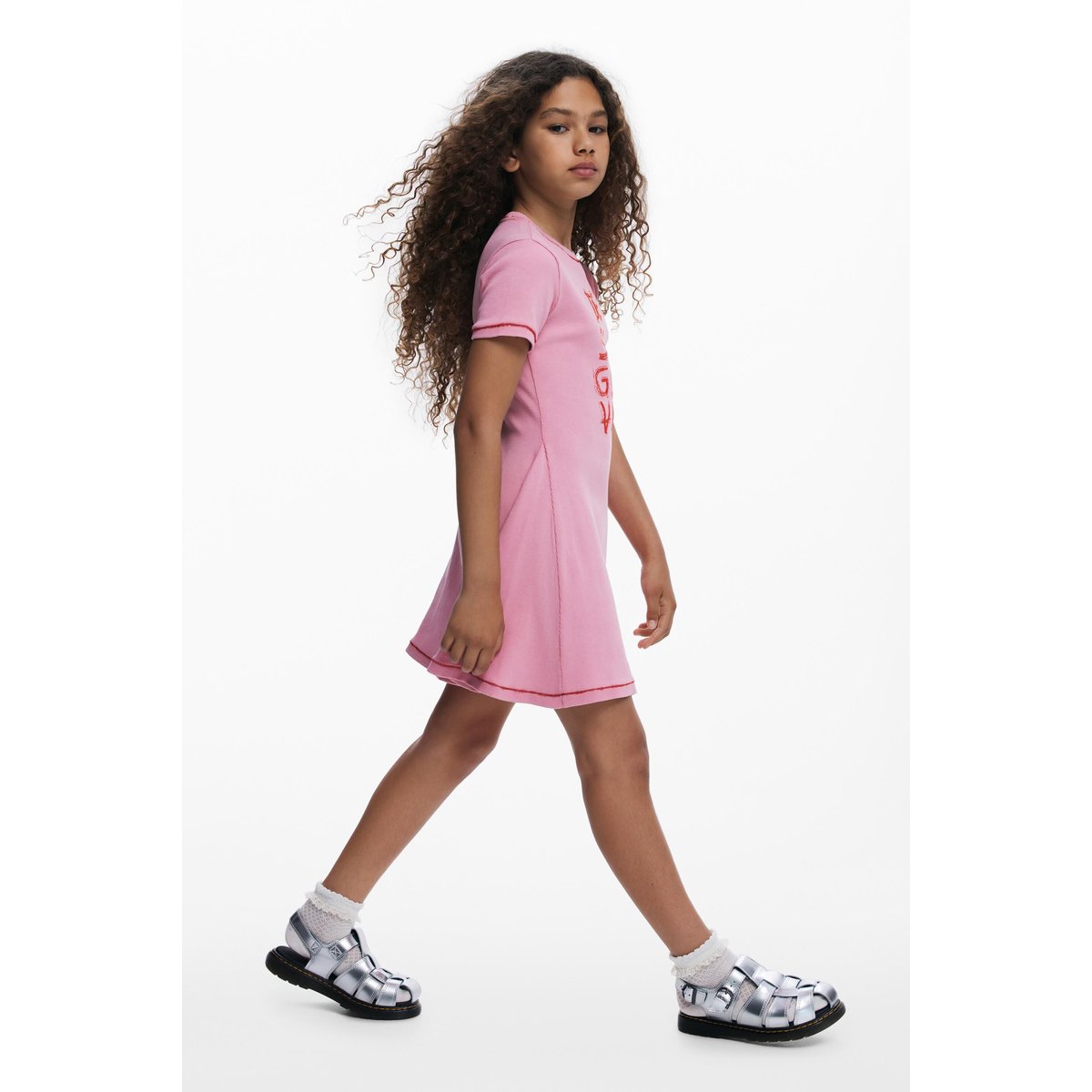 Robe courte logo rouge, DESIGUAL