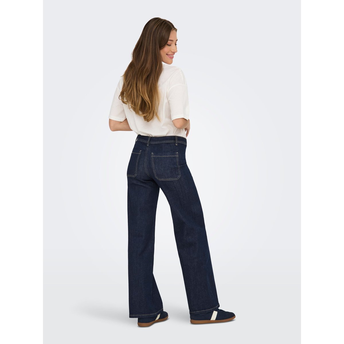 Jean À Jambe Large dark blue denim, JDY