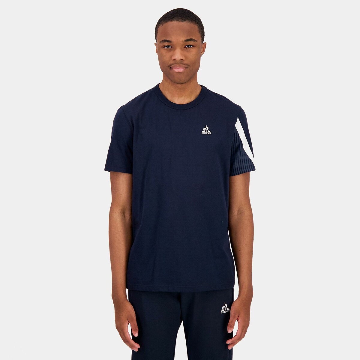 T-shirt col rond manches courtes heritage bleu marine, LE COQ SPORTIF