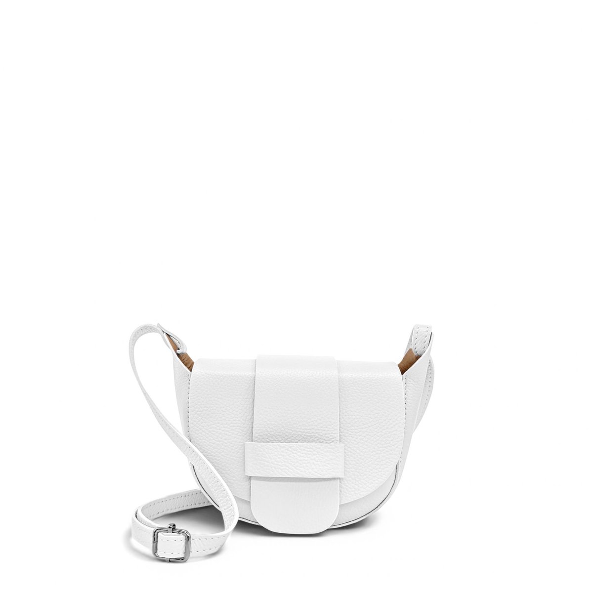 Mini sac besace en cuir grainé LOLLY blanc, OH MY BAG