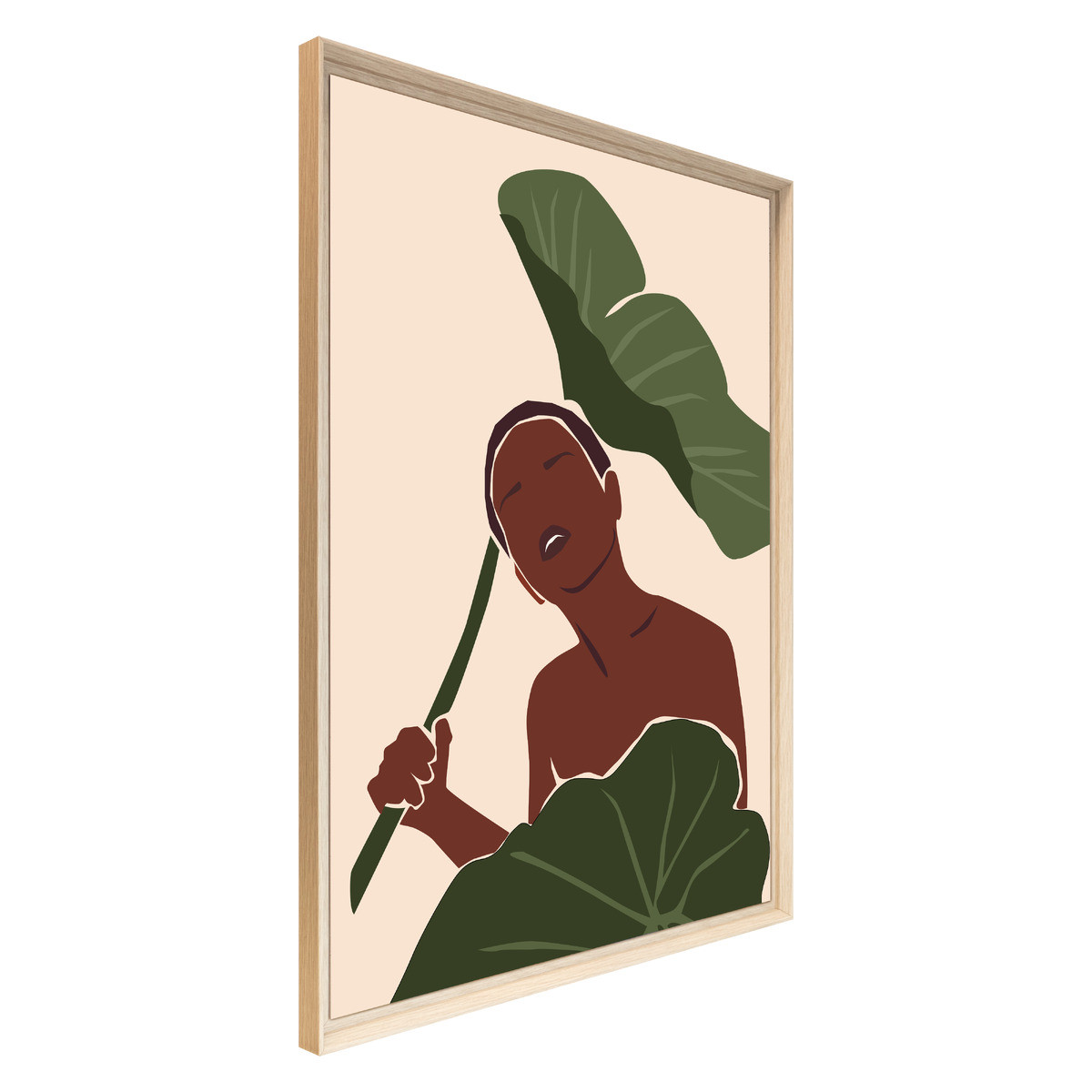 Tableau Mural Encadré Femme Tropicale Minimaliste ILLUSTRATION tableaux encadrés, CEANOTHE