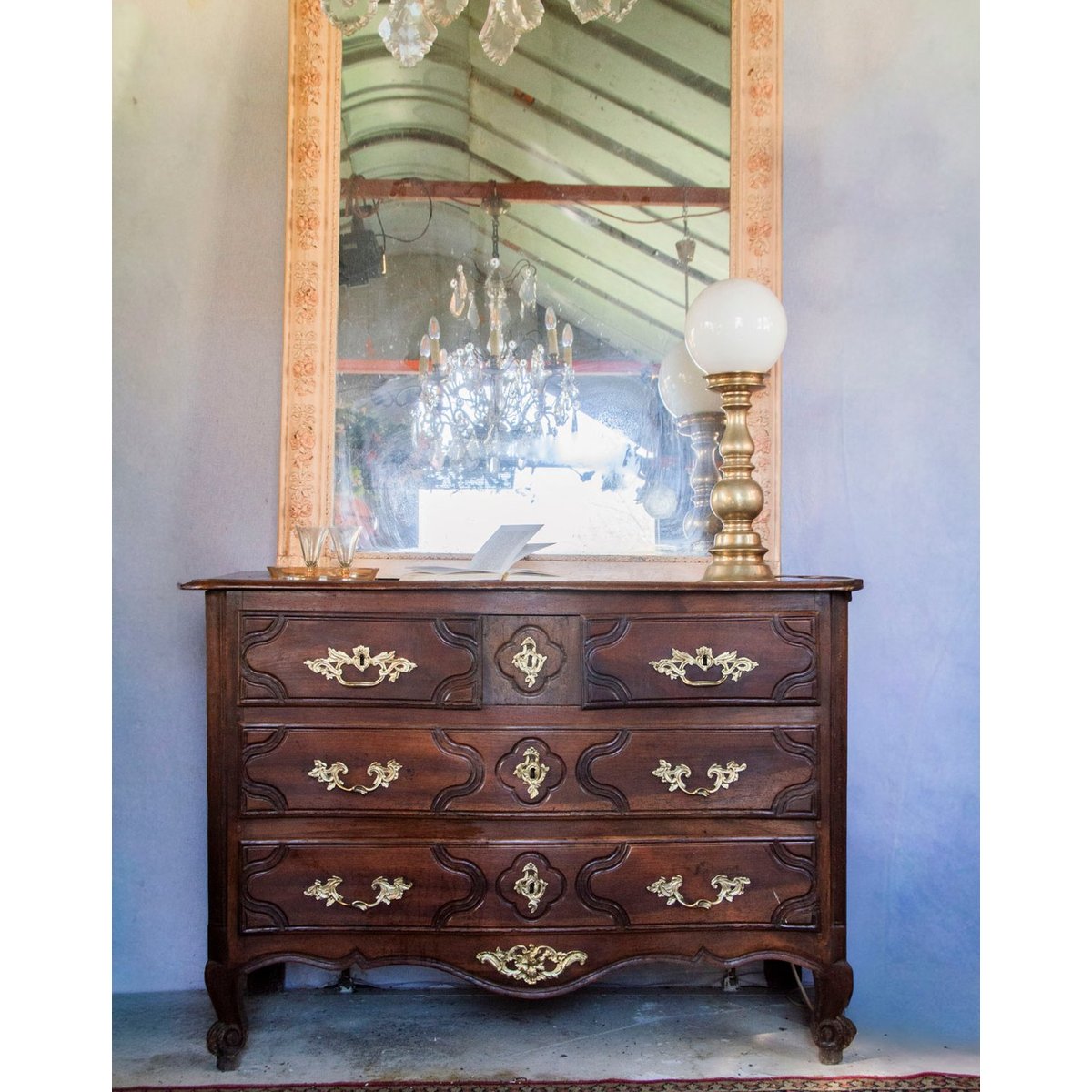 Commode bordelaise en bois Garance N°514 - Bon état bois foncé, DEBONGOUT