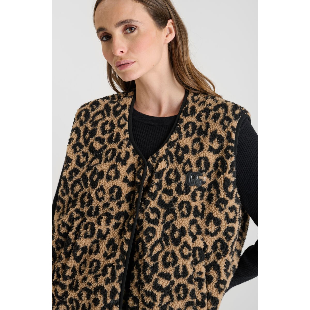 Veste sans manches GUDRU leopard, LE TEMPS DES CERISES
