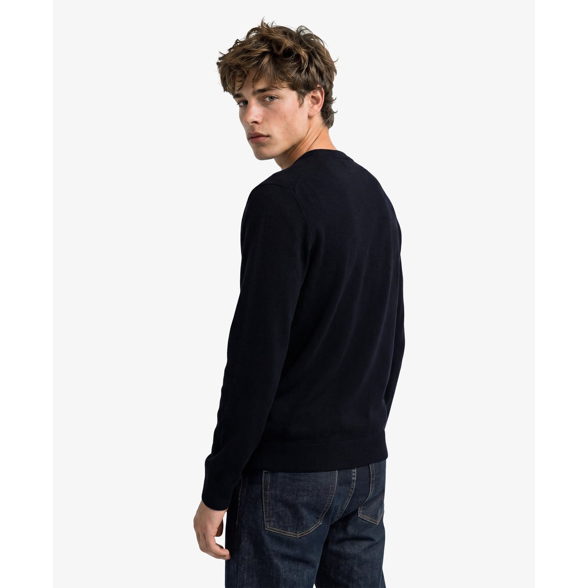 Pull Essential Laine Coupe Ajustée bleu marine profond, SUPERDRY