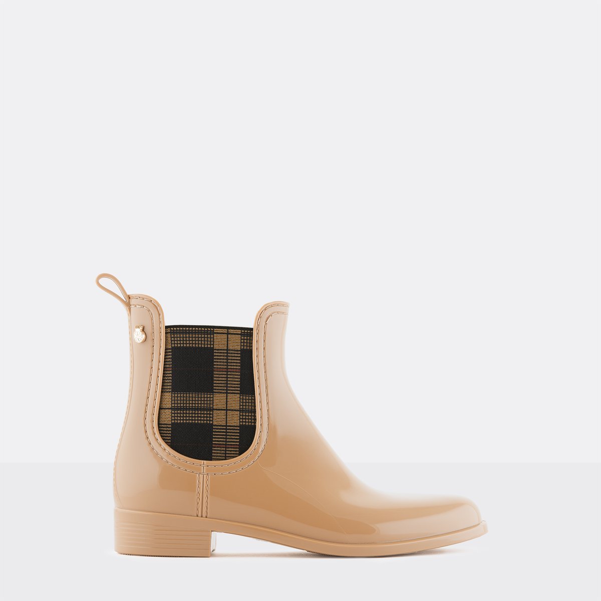Boots de pluie avec élastique à carreaux vegan BRIELLE sable, LEMON JELLY