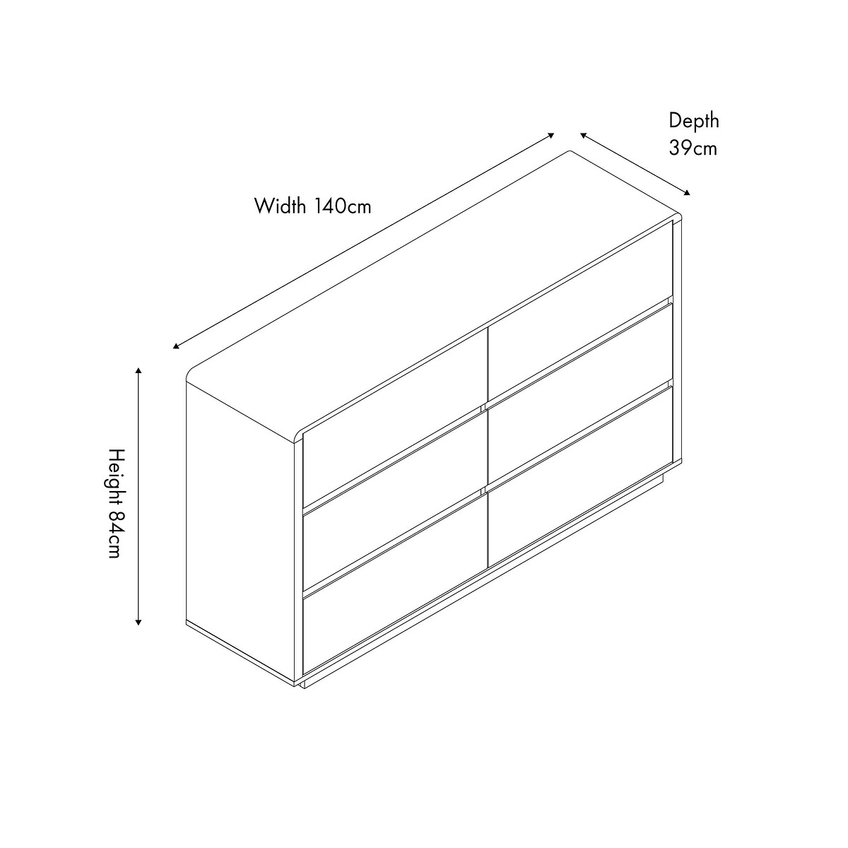 Eversham Wood 6-Drawer Unit oak, SO'HOME