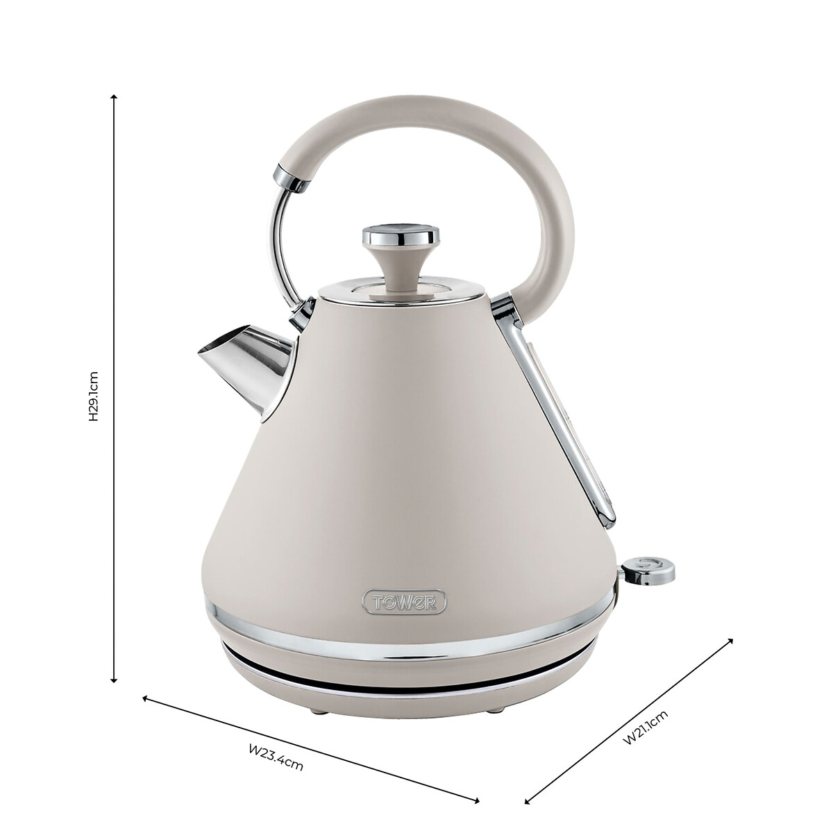 Cavaletto 1.7L Pyramid Kettle - T10044 café latte, TOWER