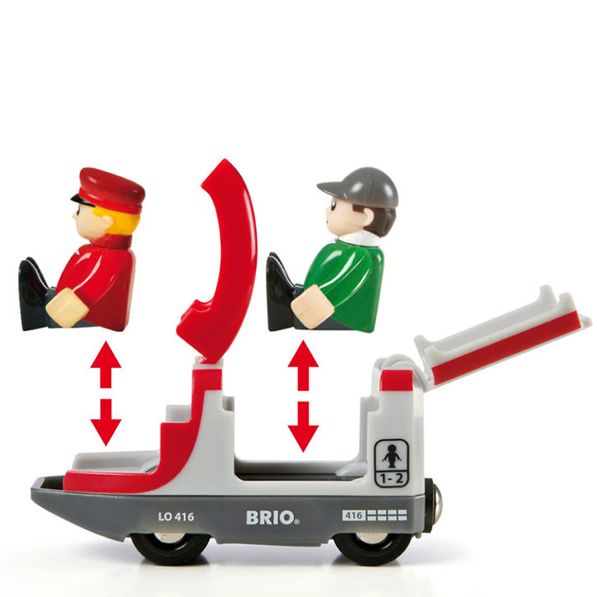 Circuit plateforme voyageurs multicolore, BRIO