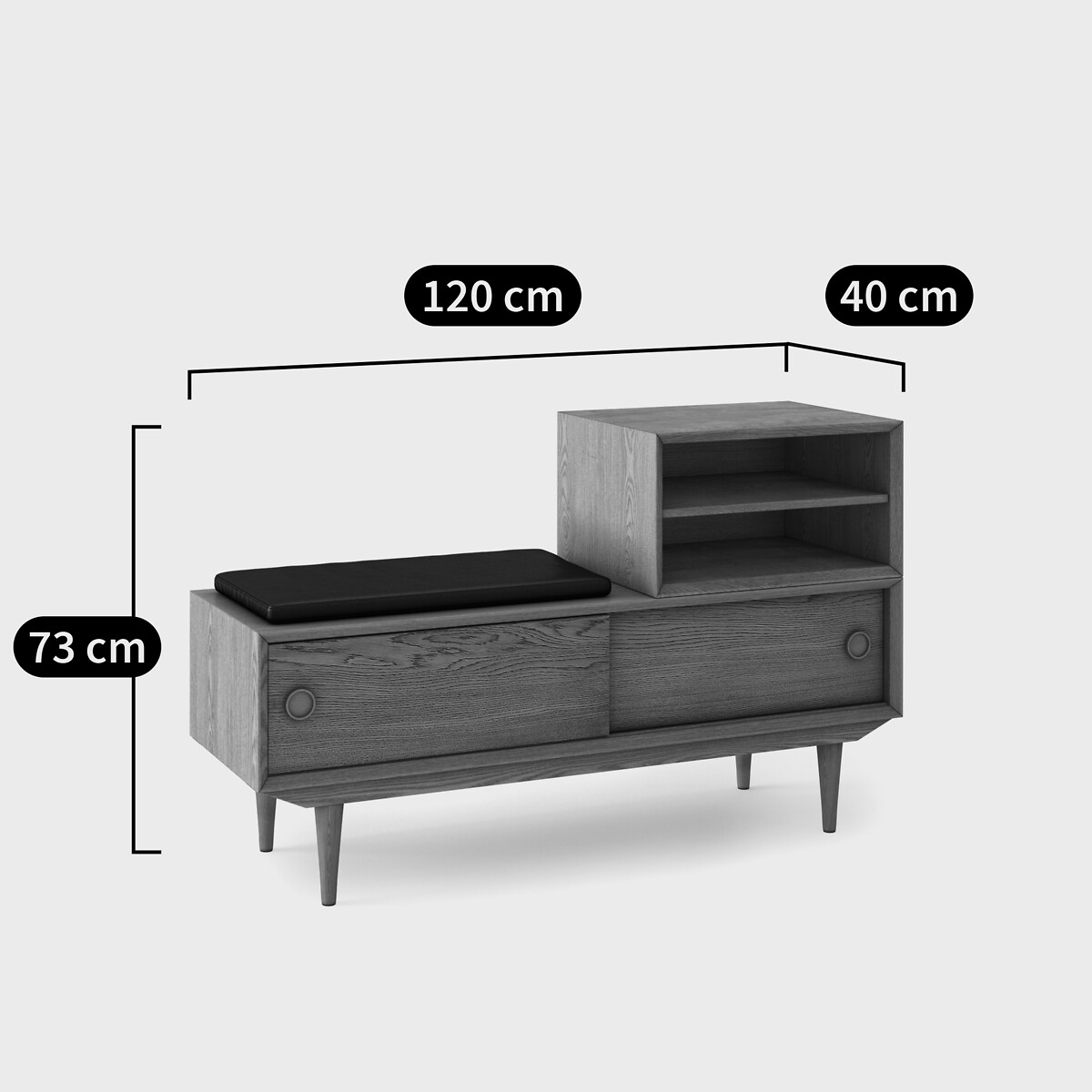 Banc d’entrée Quilda bois clair miel, LA REDOUTE INTERIEURS