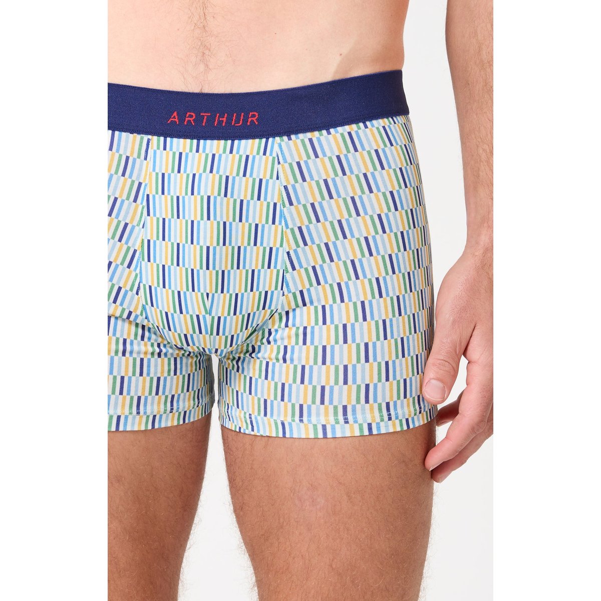Boxer en coton imprimé Décalé multicolore, ARTHUR