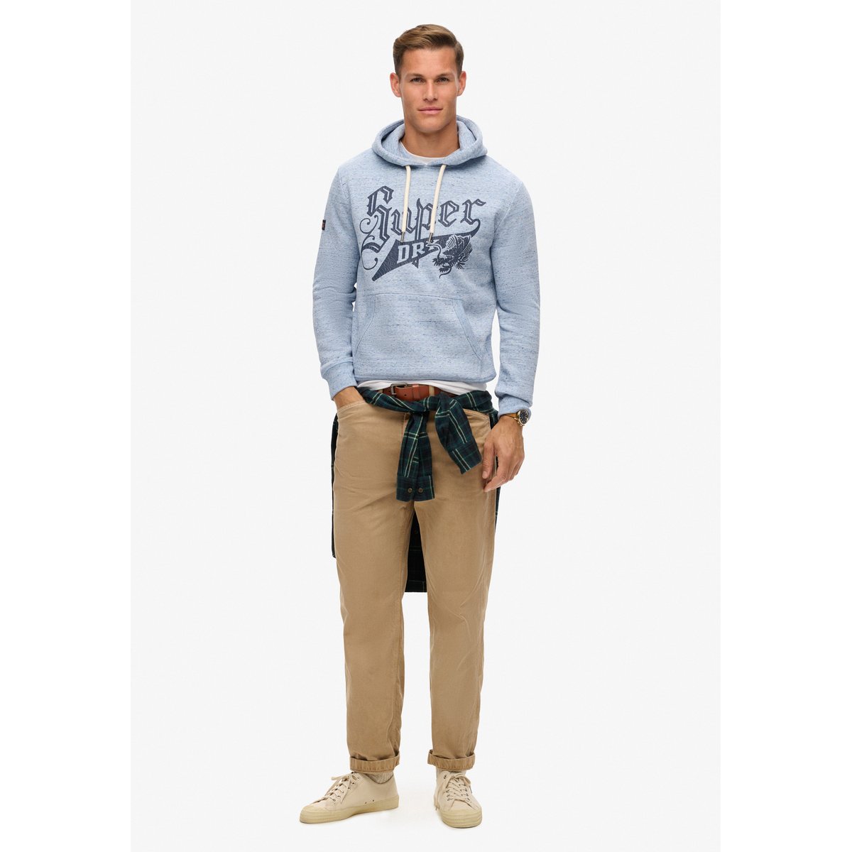 Sweat à capuche graphique Archive bleu los angeles chiné, SUPERDRY