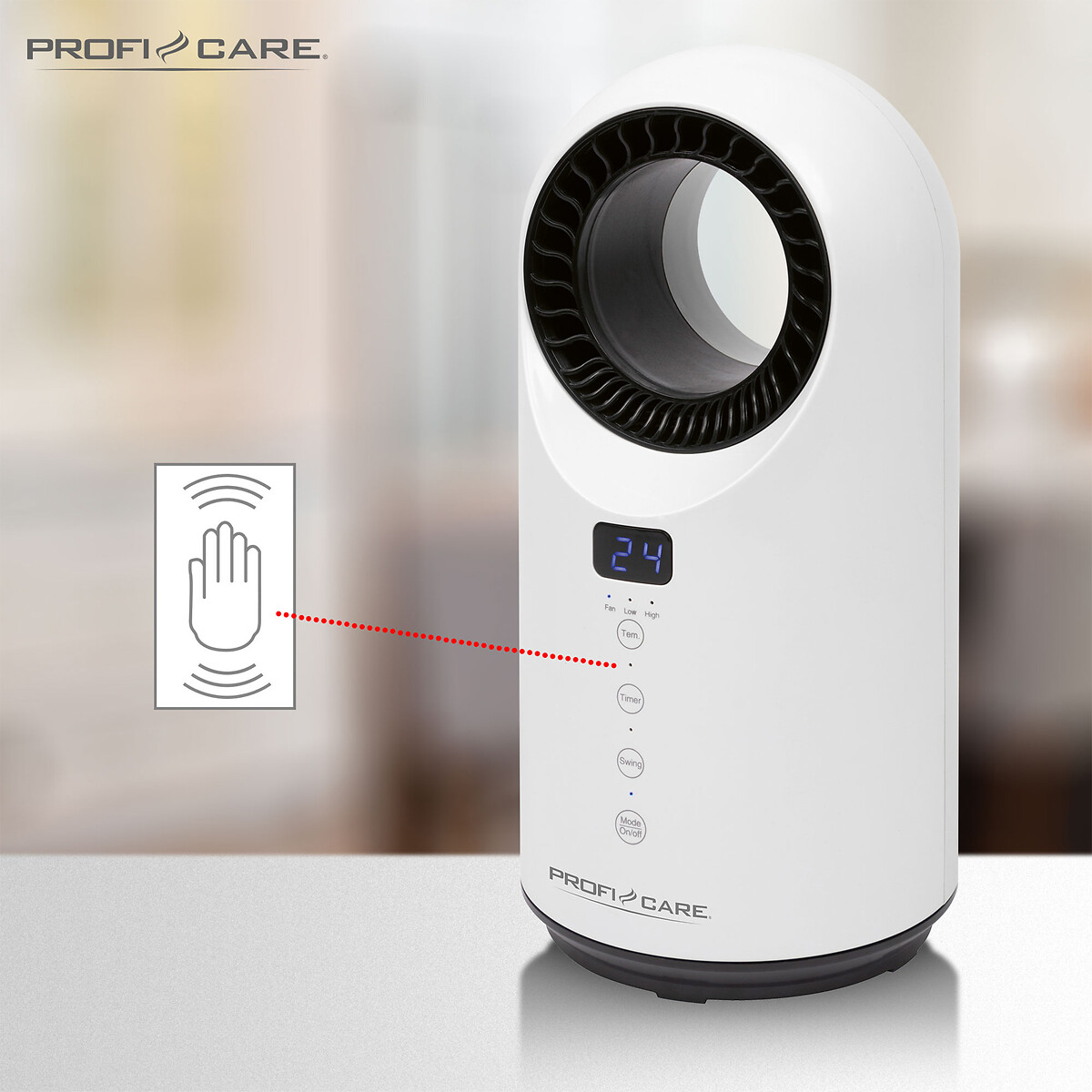 Termoventilador cerâmica 2 em 1, da Proficare branco, PROFICARE