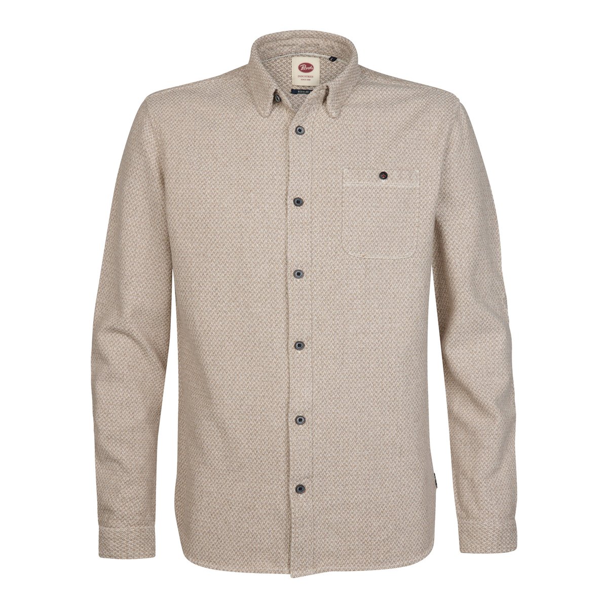 Chemise à manches longues texturée millstate orange oak, PETROL INDUSTRIES